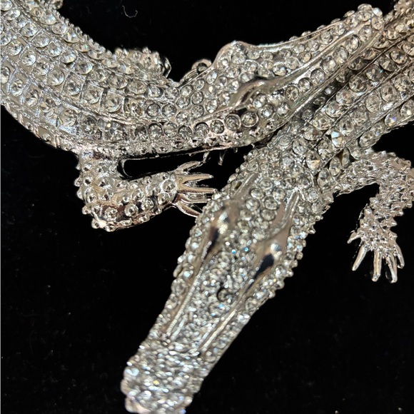 WOW !! ELEGANT SILVER RHINESTONE NECKLACE - Picture 2 of 6